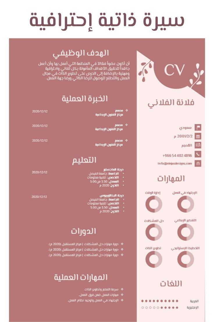 سأقدم لك كتابة سيرة ذاتيه أحترافية