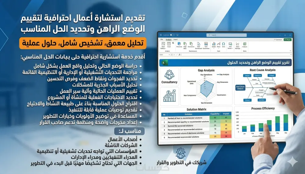استشارة اعمال لتقييم الوضع الراهن وتحديد الحل المناسب