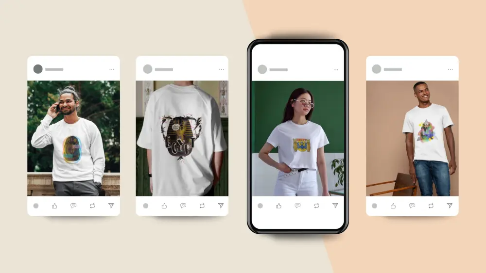 3 تصميمات جاهزة للطباعة على الملابس ب 5$