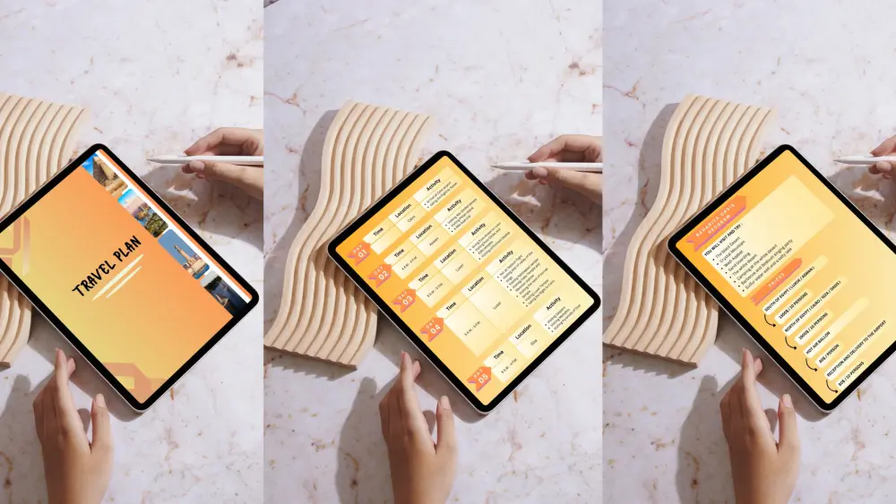 تصميم دليل وبرنامج رحلة منظم و جذاب