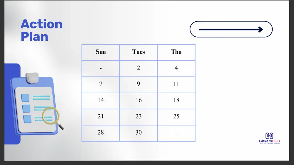 خطة محتوى تسويقي مخصصة لخدمتك أو منتجك.