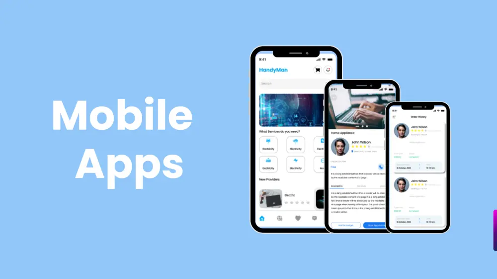 تصميم UI/UX احترافي لتطبيق خدمات الموظفين (Handyman App Design)