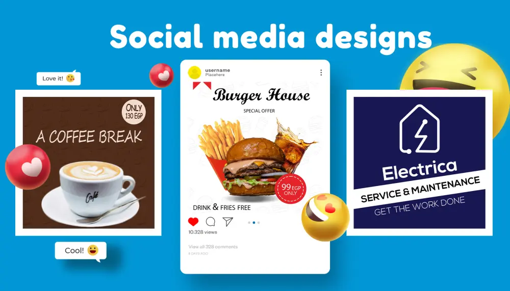 تصاميم سوشيال ميديا مع الحفاظ على الهوية البصرية