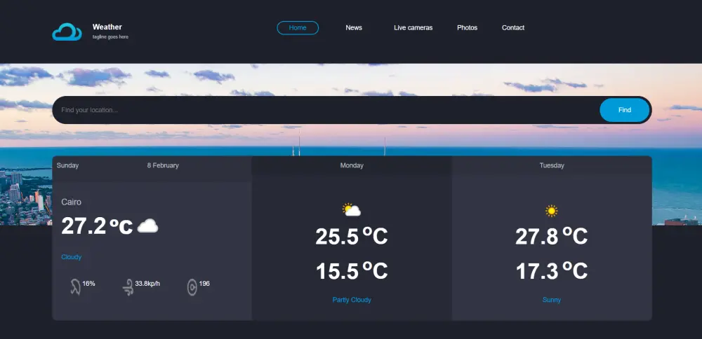 بناء مواقع الكترونيه باستخدام html css Javascript صفحه واحده تصل لي 3 اقسام
