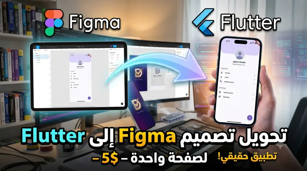 تحويل تصميم Figma إلى Flutter لصفحة واحدة