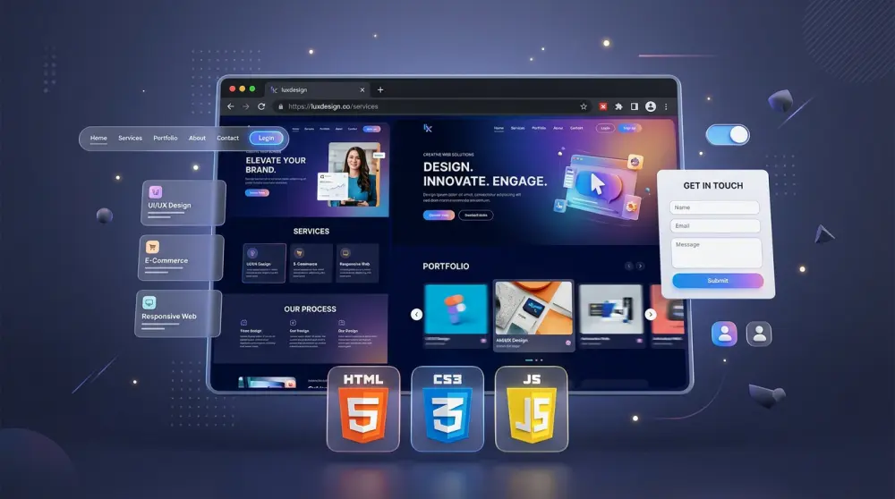تصميم واجهات ويب تفاعلية بـ HTML, CSS, و JavaScript