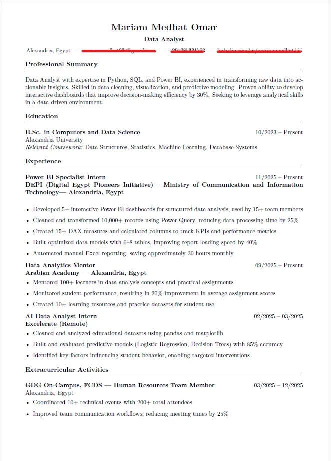 كتابة وتصميم سيرة ذاتية احترافية متوافقة مع ATS