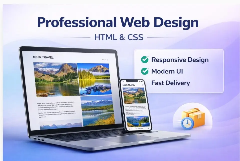 تصميم صفحة ويب احترافية باستخدام HTML و CSS