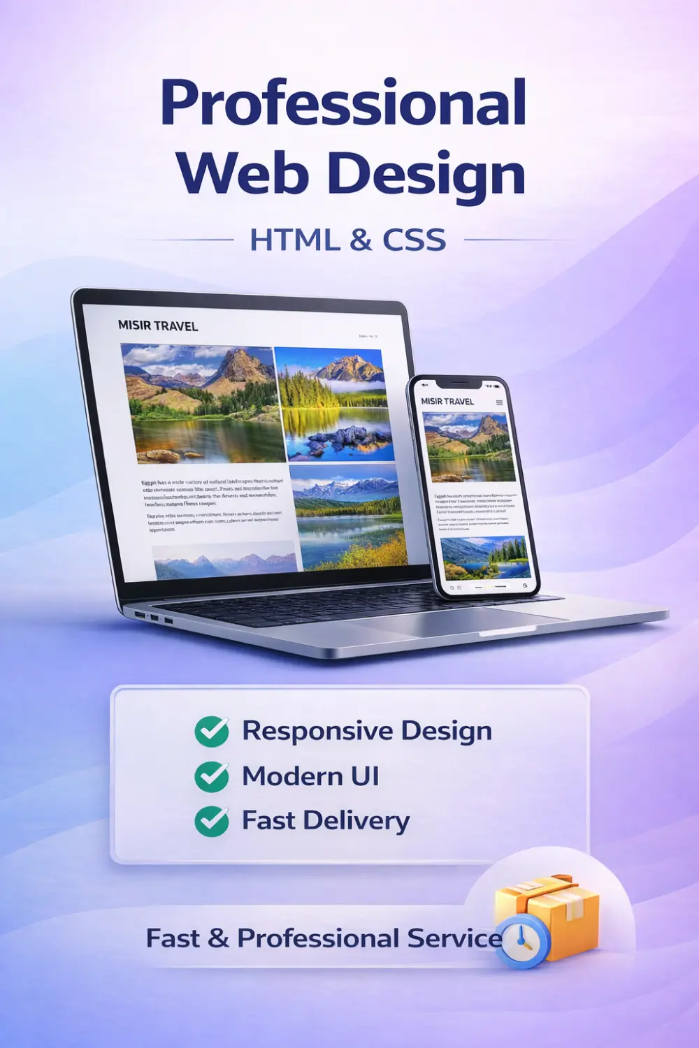 تصميم صفحة ويب احترافية باستخدام HTML و CSS