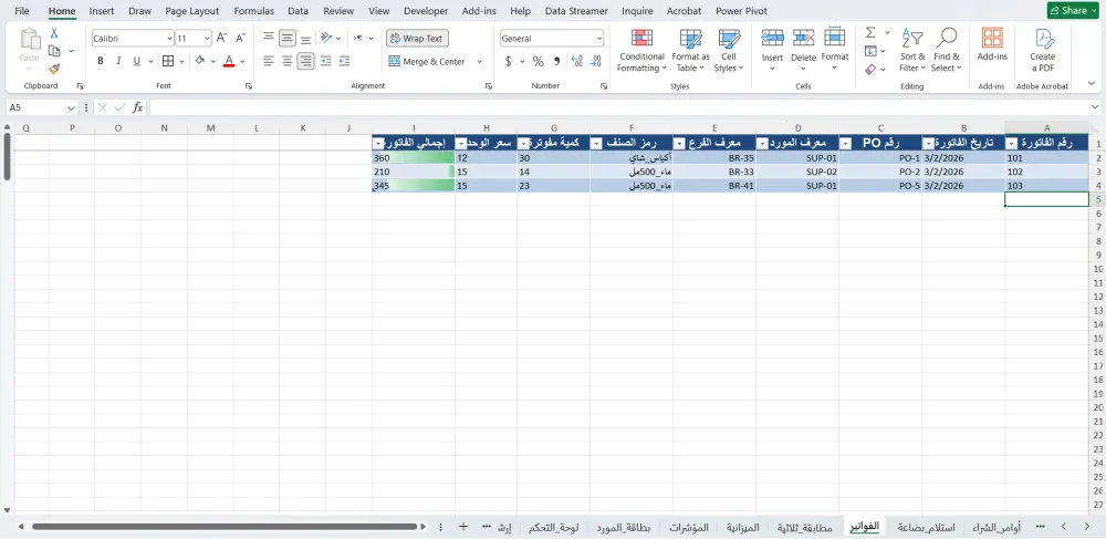 دراسة استراتيجية وتصميم نظام مشتريات وسلاسل إمداد متكامل