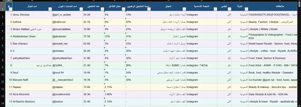 خدمة إدخال البيانات وتنظيم ملفات Excel وWord باحترافية ودقة عالية