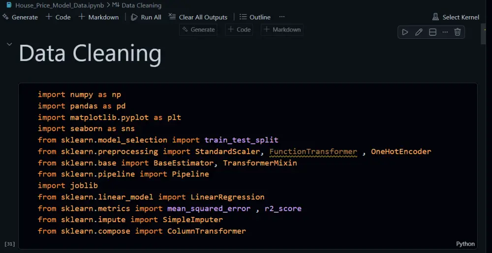 بناء نموذج Machine Learning باستخدام Python للتنبؤ أو تصنيف البيانات وتحليلها بشكل ذكي