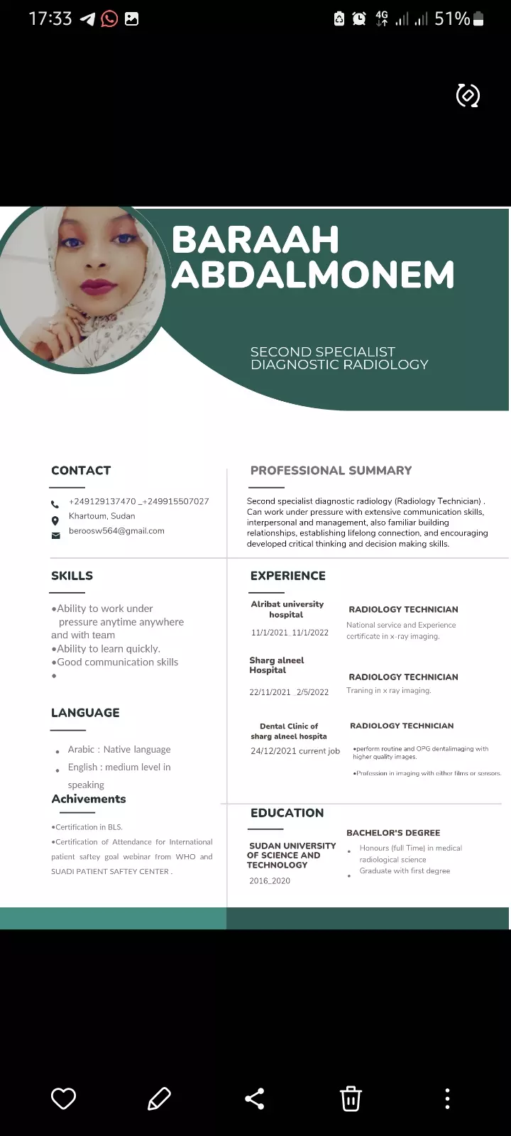 تصميم وتنفيذ سيرة ذاتية احترافيه( cv) وتصميم ملف يجمع كامل شهاداتك