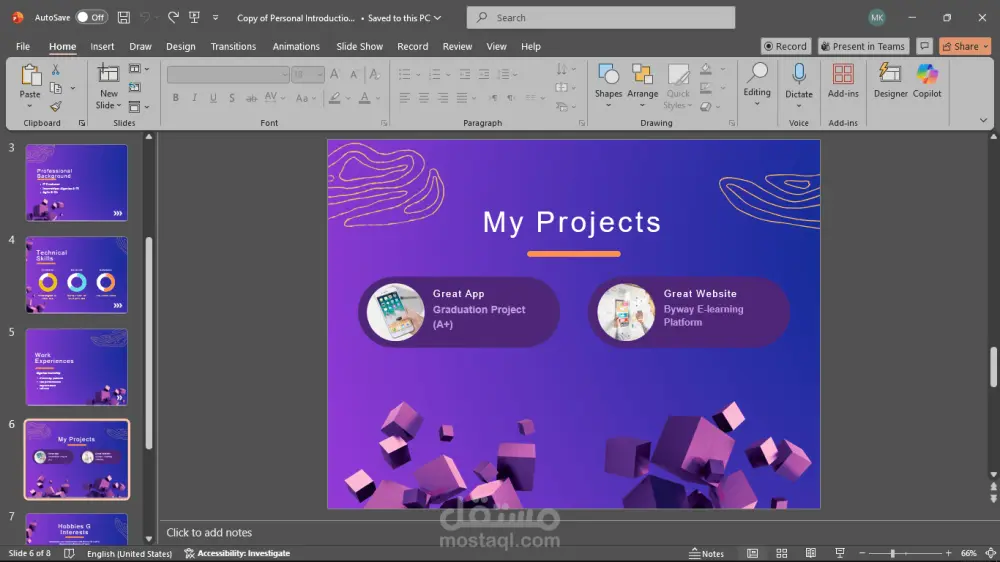 تصميم عرض PowerPoint احترافي وجاهز للتقديم