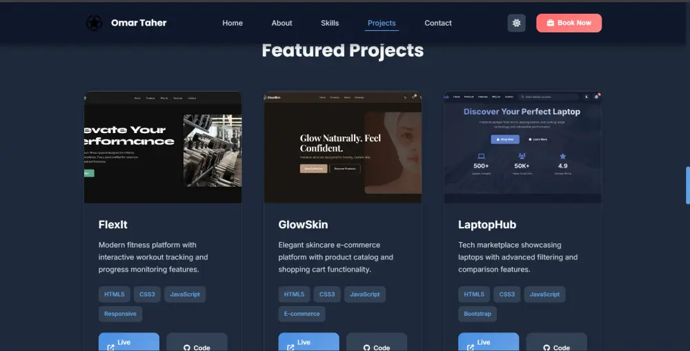 تصميم بورتفوليو مميز وواجهة تجذب العملاء