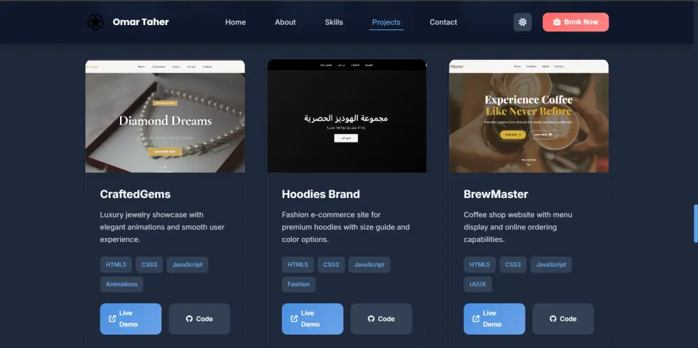 تصميم بورتفوليو مميز وواجهة تجذب العملاء