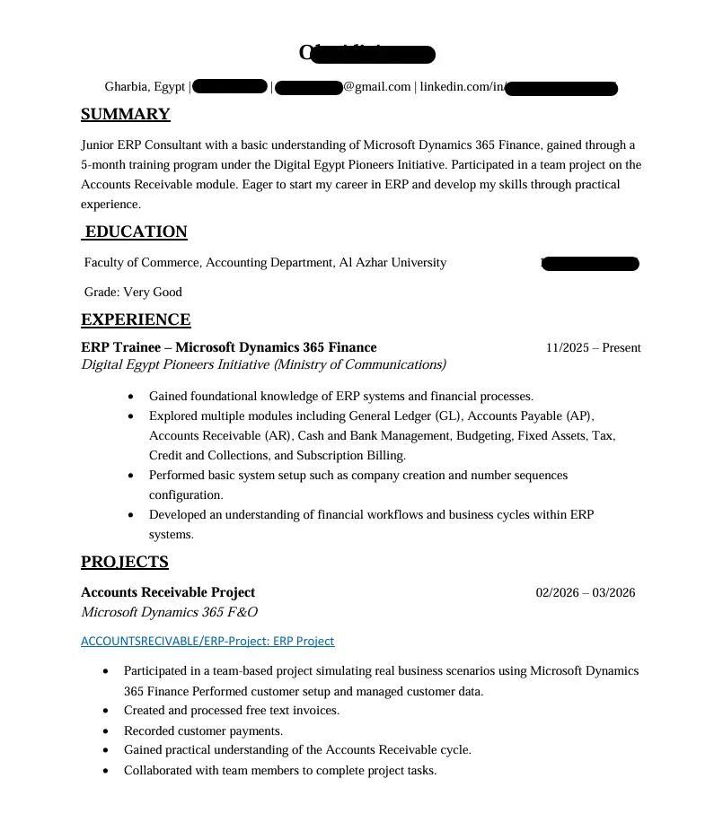 كتابة وتصميم سيرة ذاتية CV متوافقة مع نظام ال ATS