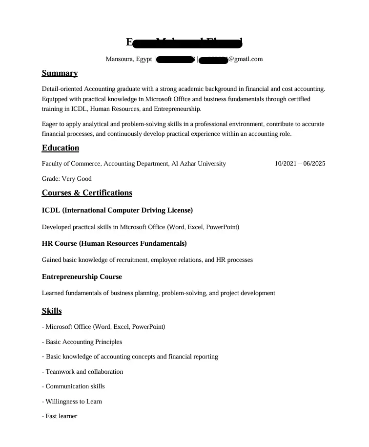 كتابة وتصميم سيرة ذاتية CV متوافقة مع نظام ال ATS