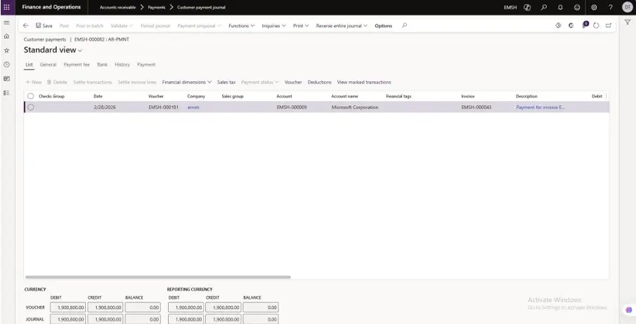 إعداد وتهيئة موديل الحسابات المدينة (AR) في Dynamics 365.