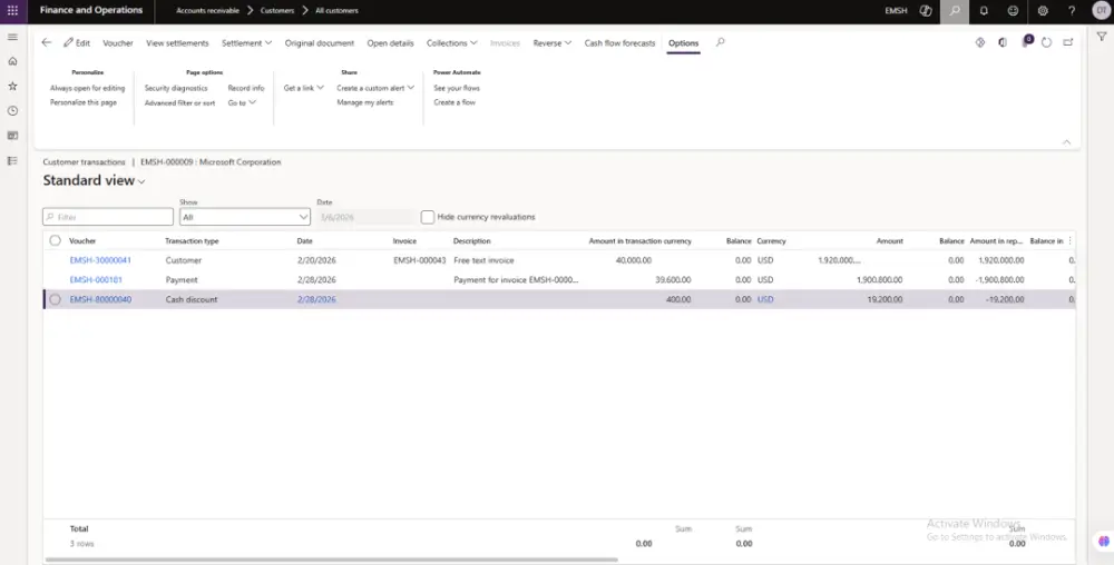 إعداد وتهيئة موديل الحسابات المدينة (AR) في Dynamics 365.