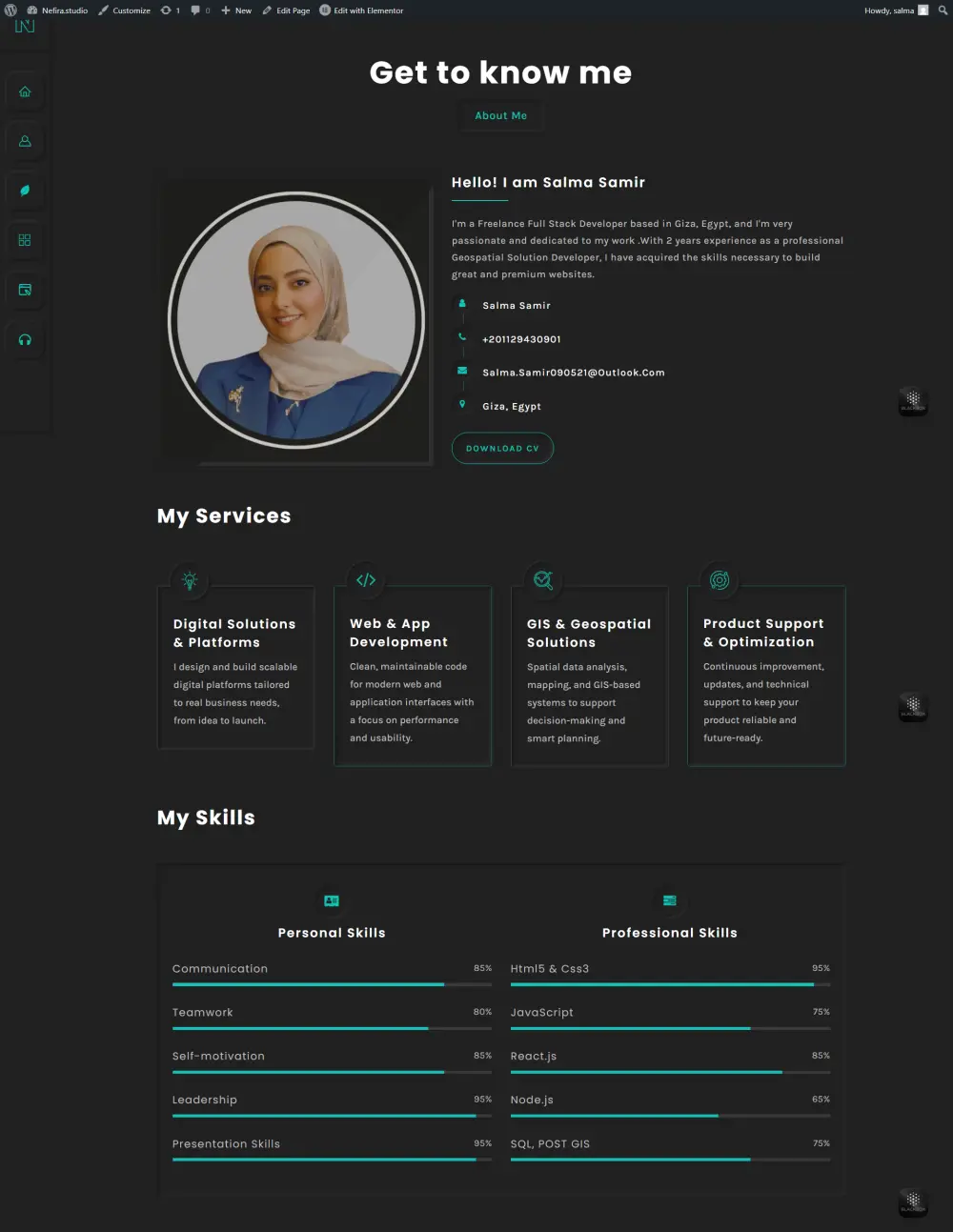 خدمة تصميم موقع شخصي احترافي بالووردبريس