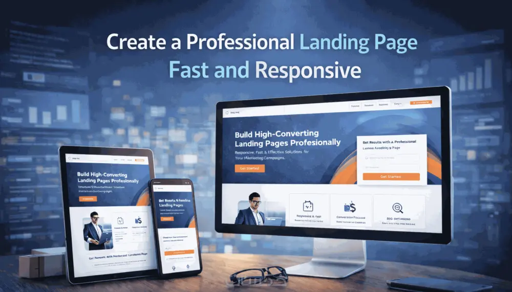 إنشاء موقع صفحة هبوط Landing Page احترافية وسريعة ومتجاوبة