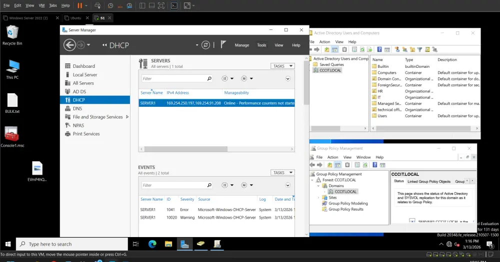 إعداد Windows Server Domain Controller