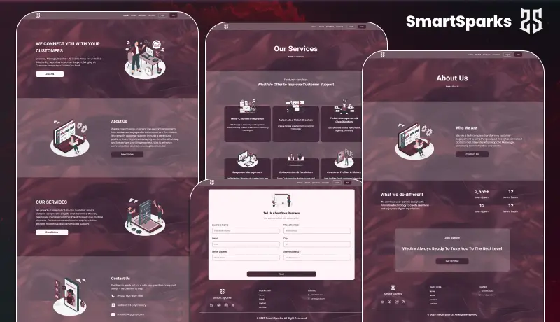 صفحة هبوط مكونة من 5 اقسام