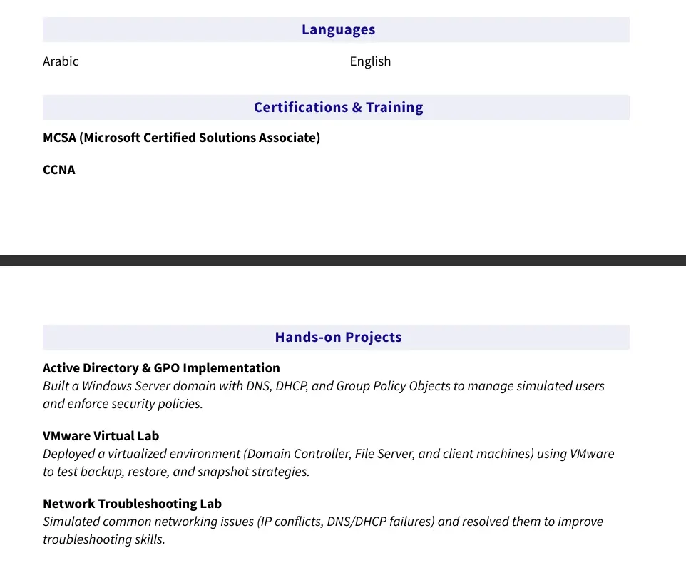 تصميم سيرة ذاتية احترافية CV و Resume بشكل عصري وجذاب لضمان قبولك في الوظائف