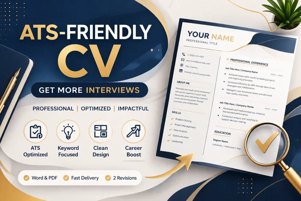 تصميم CV احترافي متوافق مع أنظمة ATS