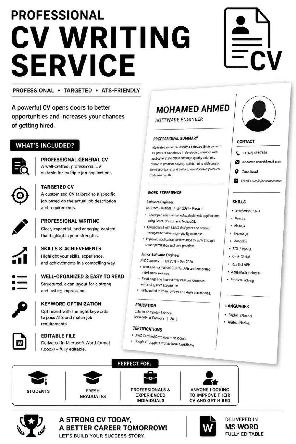 كتابة CV بطريقه احرافيه وفقا لنظام ATS