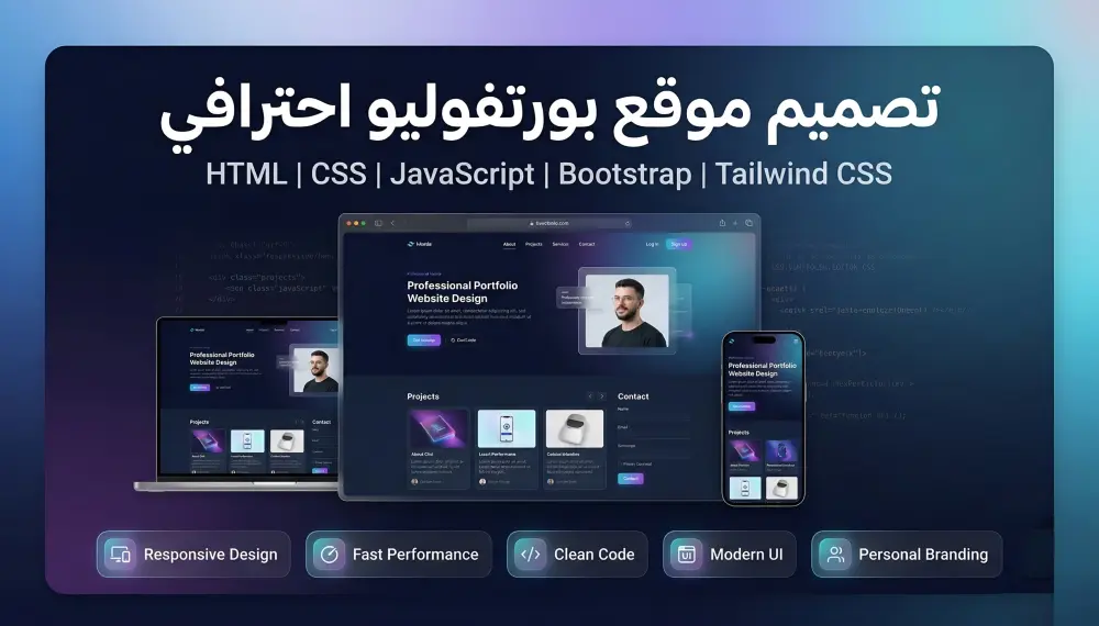 تصميم موقع Portfolio احترافي يبرز أعمالك ويمنحك صورة قوية أمام العملاء