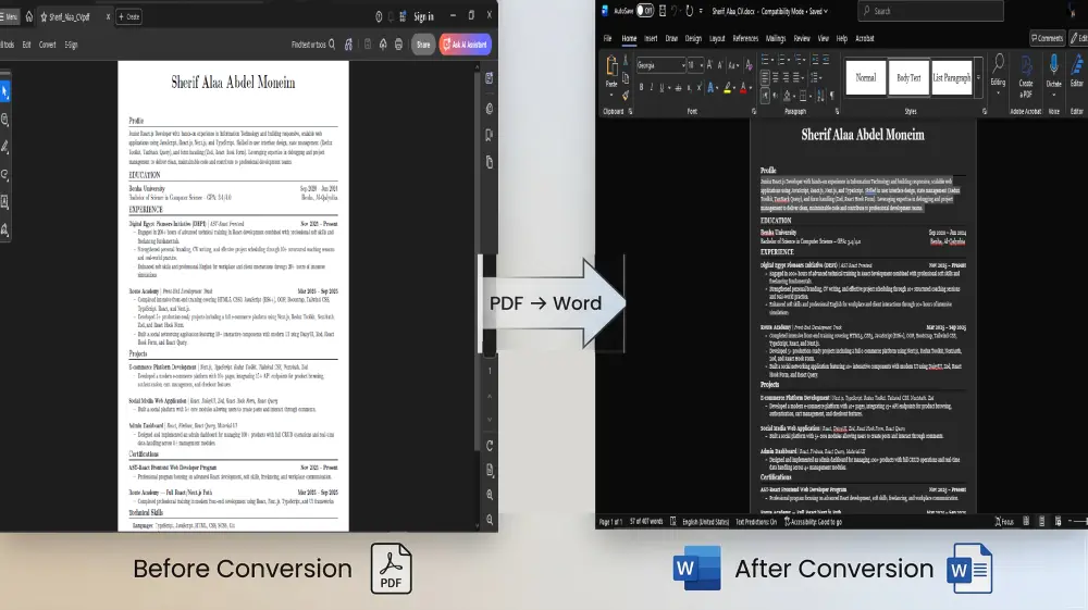 تحويل PDF والصور إلى Word أو Excel أو PowerPoint باحترافية