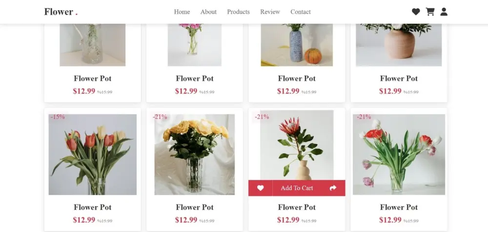 تصميم وتطوير واجهة متجر زهور احترافية (Front-End Project)
