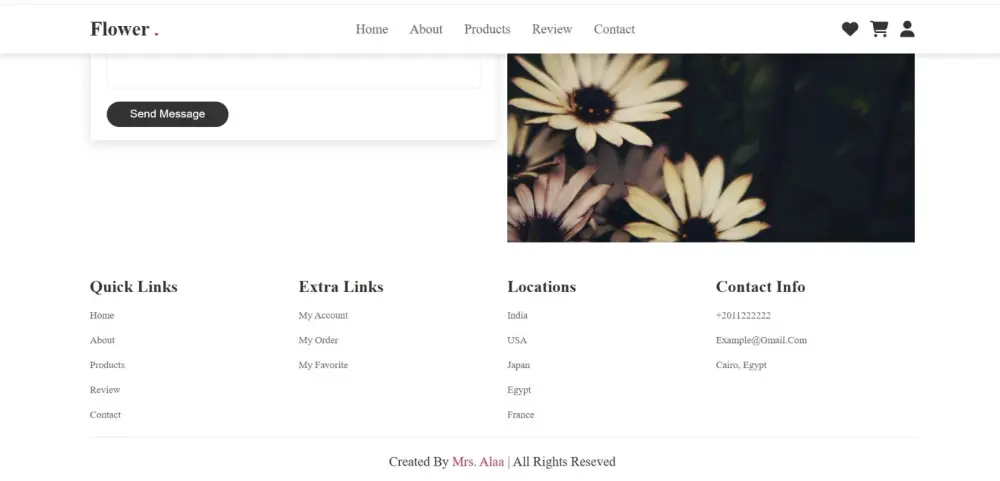 تصميم وتطوير واجهة متجر زهور احترافية (Front-End Project)