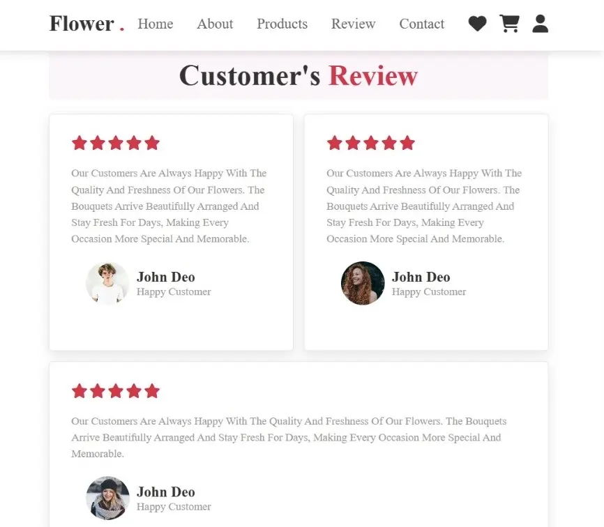 تصميم وتطوير واجهة متجر زهور احترافية (Front-End Project)