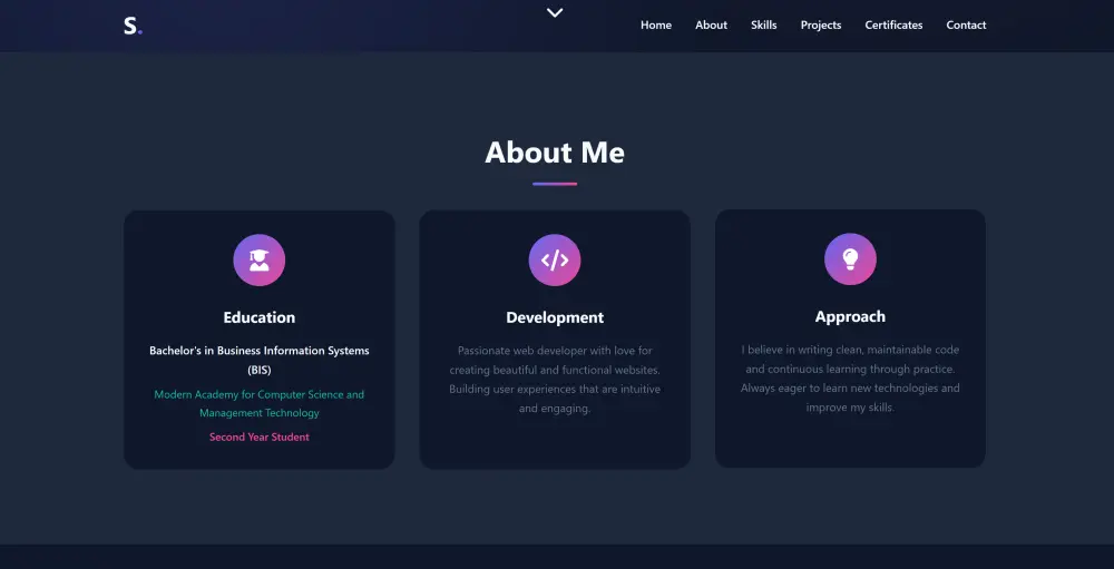 تصميم بورتفوليو (Portfolio) شخصى احترافى بأستخدام HTML , CSS & JS