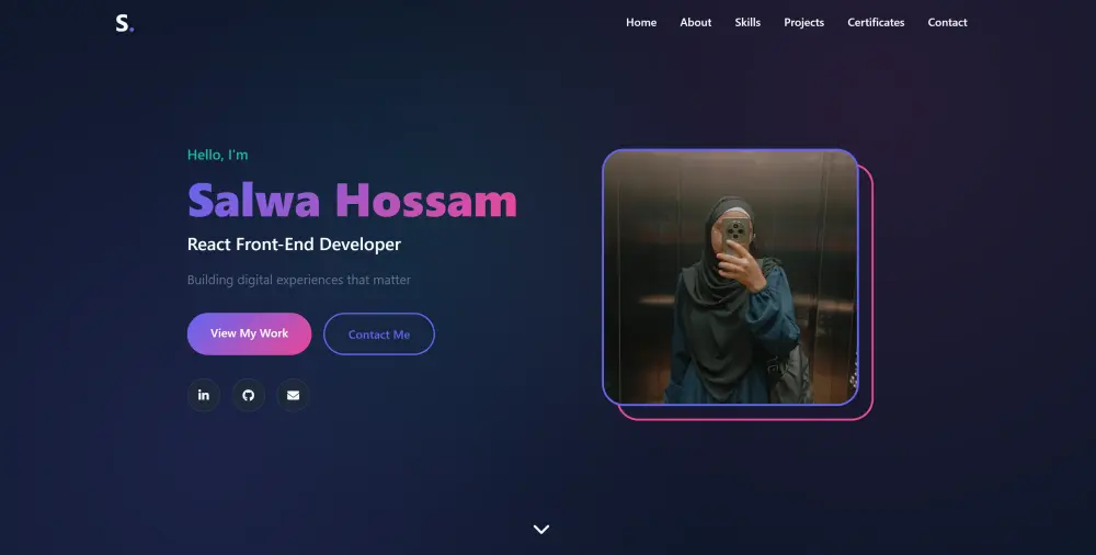 تصميم بورتفوليو (Portfolio) شخصى احترافى بأستخدام HTML , CSS & JS