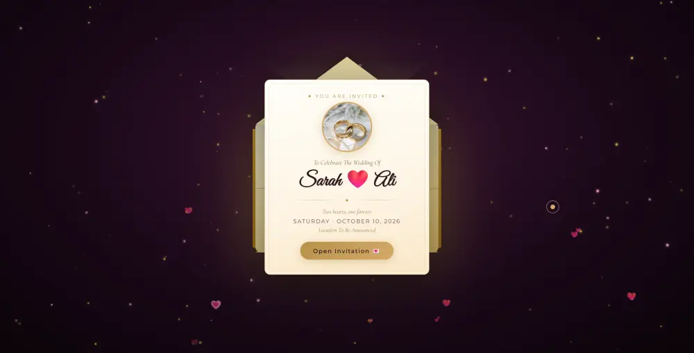 دعوة زفاف الإلكترونية (Wedding Invitation Website)
