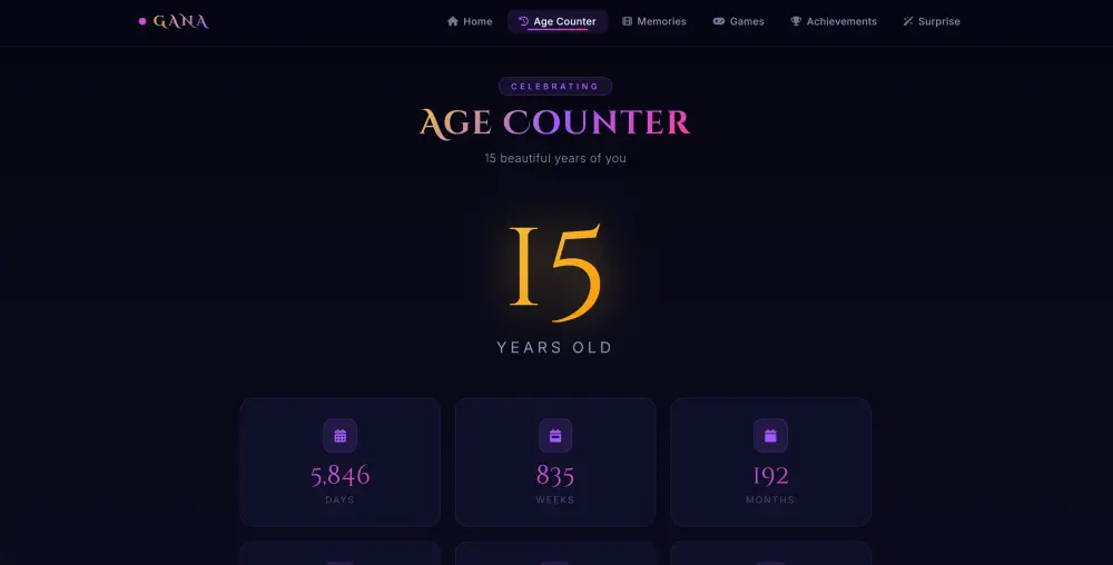 موقع عيد ميلاد تفاعلي واحترافي مع ألعاب وأنيميشن مميز  (A Birthday Web)