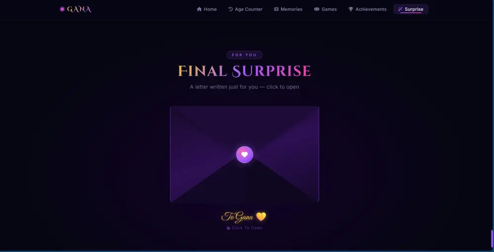 موقع عيد ميلاد تفاعلي واحترافي مع ألعاب وأنيميشن مميز  (A Birthday Web)