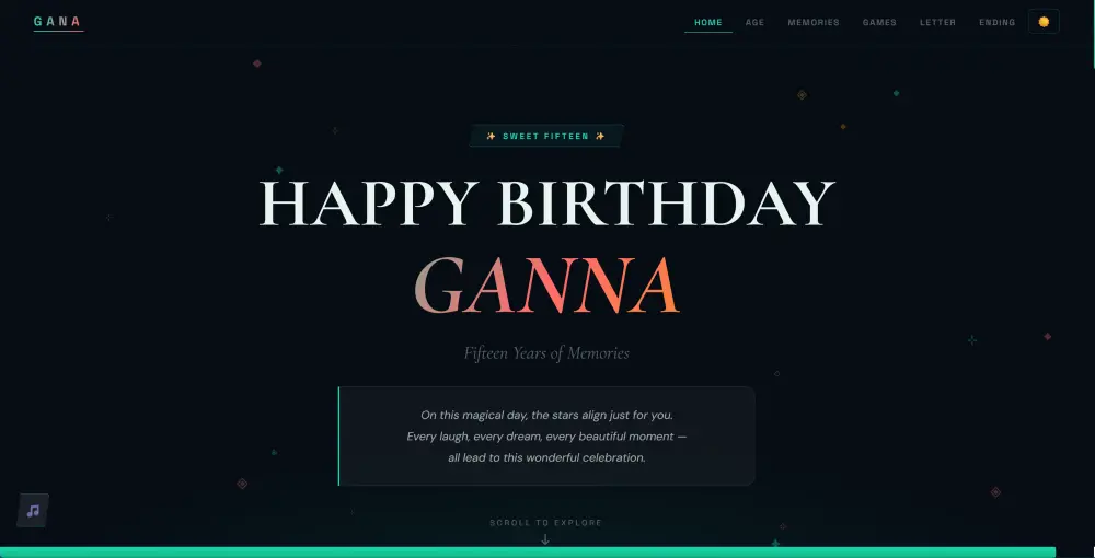 موقع عيد ميلاد تفاعلي واحترافي مع ألعاب وأنيميشن مميز  (A Birthday Web)
