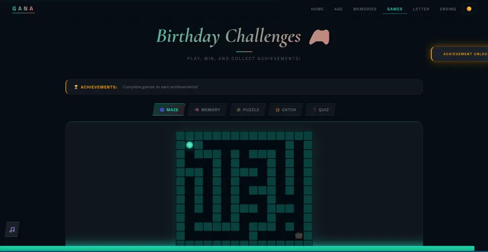 موقع عيد ميلاد تفاعلي واحترافي مع ألعاب وأنيميشن مميز  (A Birthday Web)
