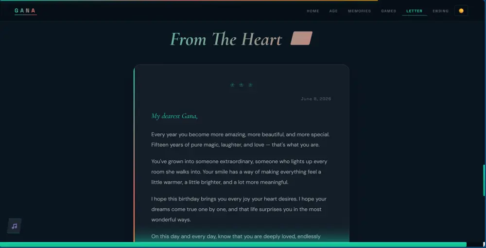 موقع عيد ميلاد تفاعلي واحترافي مع ألعاب وأنيميشن مميز  (A Birthday Web)