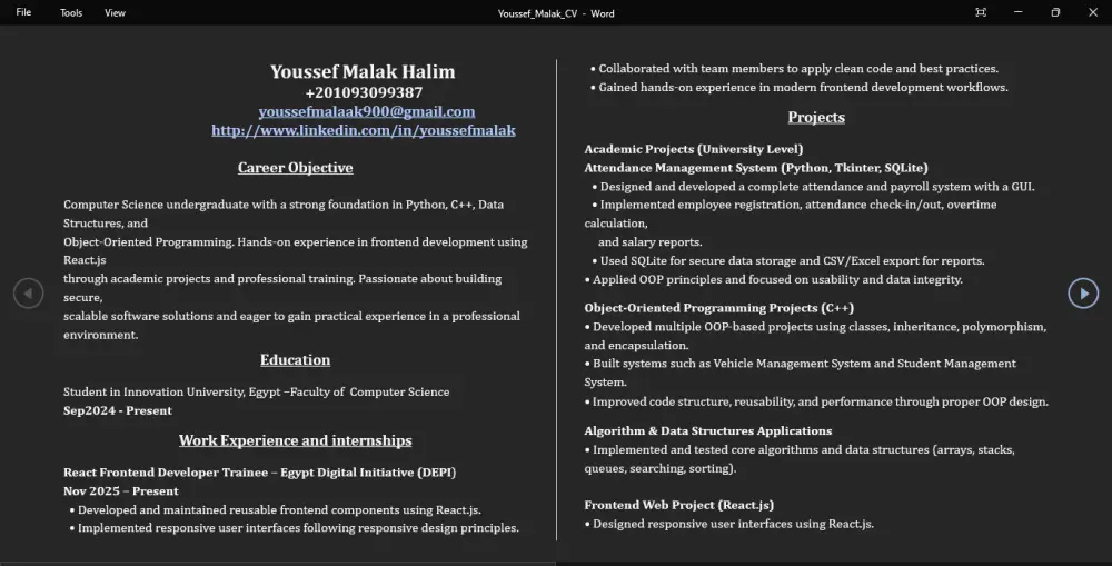 كتابة وتصميم سيرة ذاتية احترافية متوافق 100% مع ATS