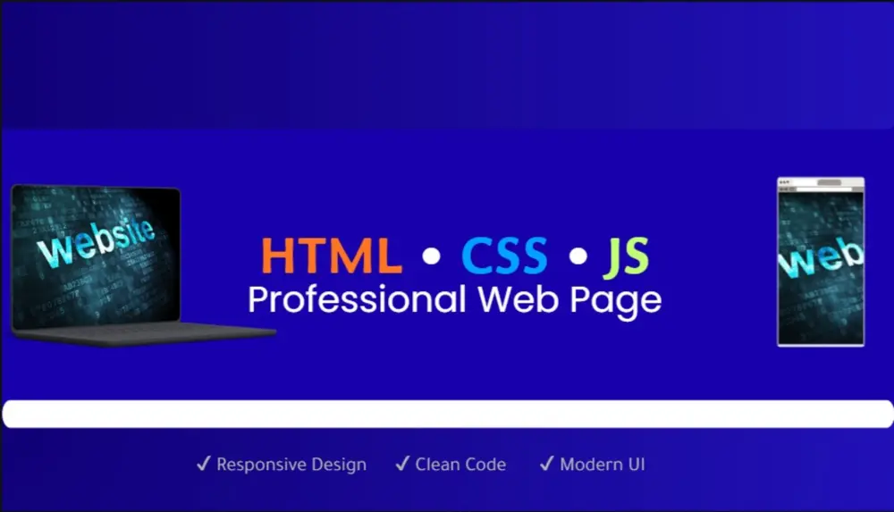 إنشاء صفحة ويب احترافية باستخدام HTML و CSS و JavaScript