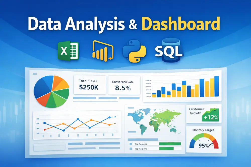تحليل بيانات احترافي + Dashboard تفاعلية باستخدام Excel | SQL | Python | Power BI