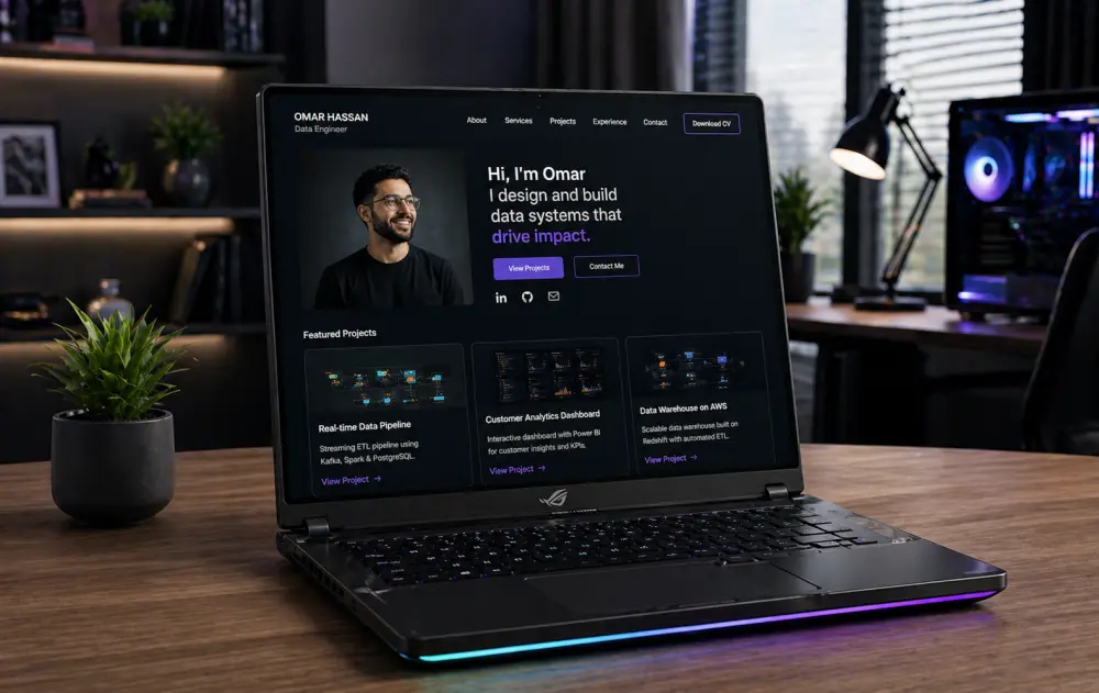 تصميم بورتفوليو احترافي (Portfolio Website) يعرض أعمالك بشكل مميز