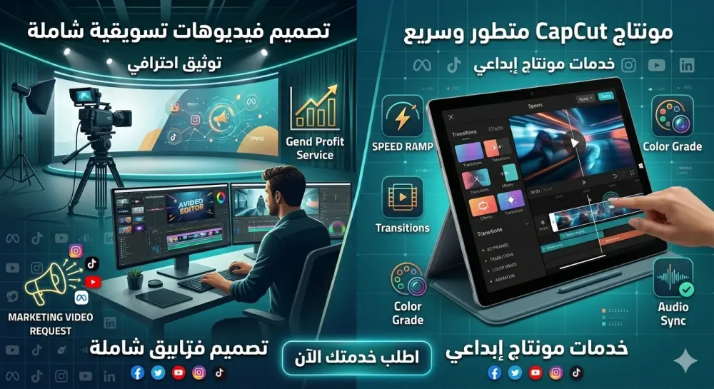 مونتاج فيديوهات تسويقية عصرية واحترافية باستخدام CapCut.