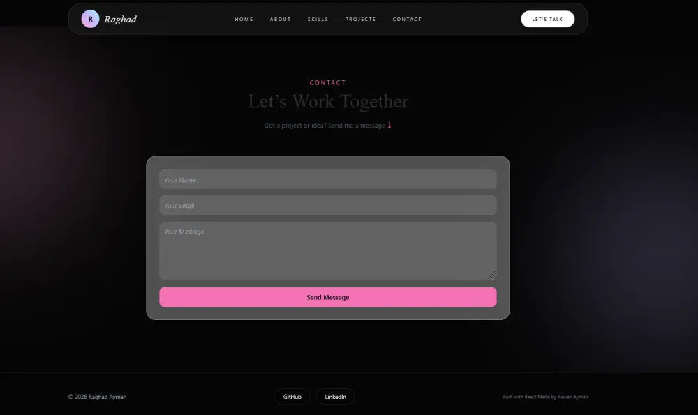 برمجة وتطوير موقع تعريفي Portfolio احترافي باستخدام React